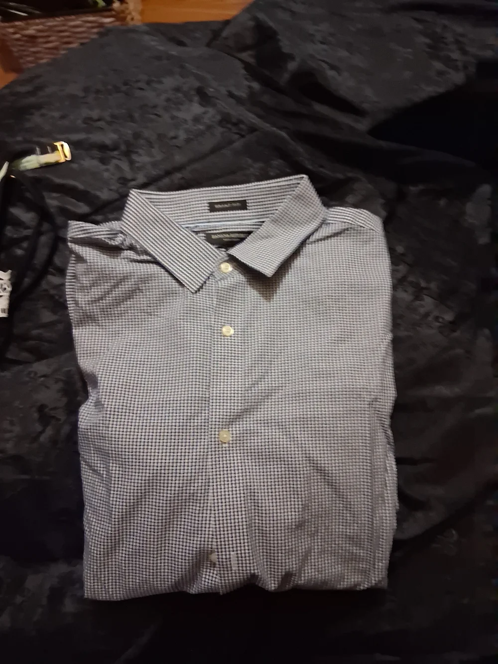 Banana Republic Men's Navy Check Grant Fit Shirt